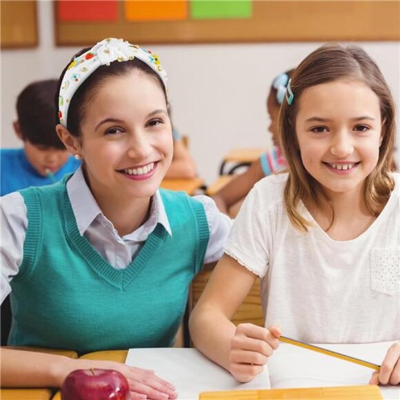 Jeweled Knotted Headband - Rhinestone Pearl Embellished Headband for Women Girls - Picture 5 of 6